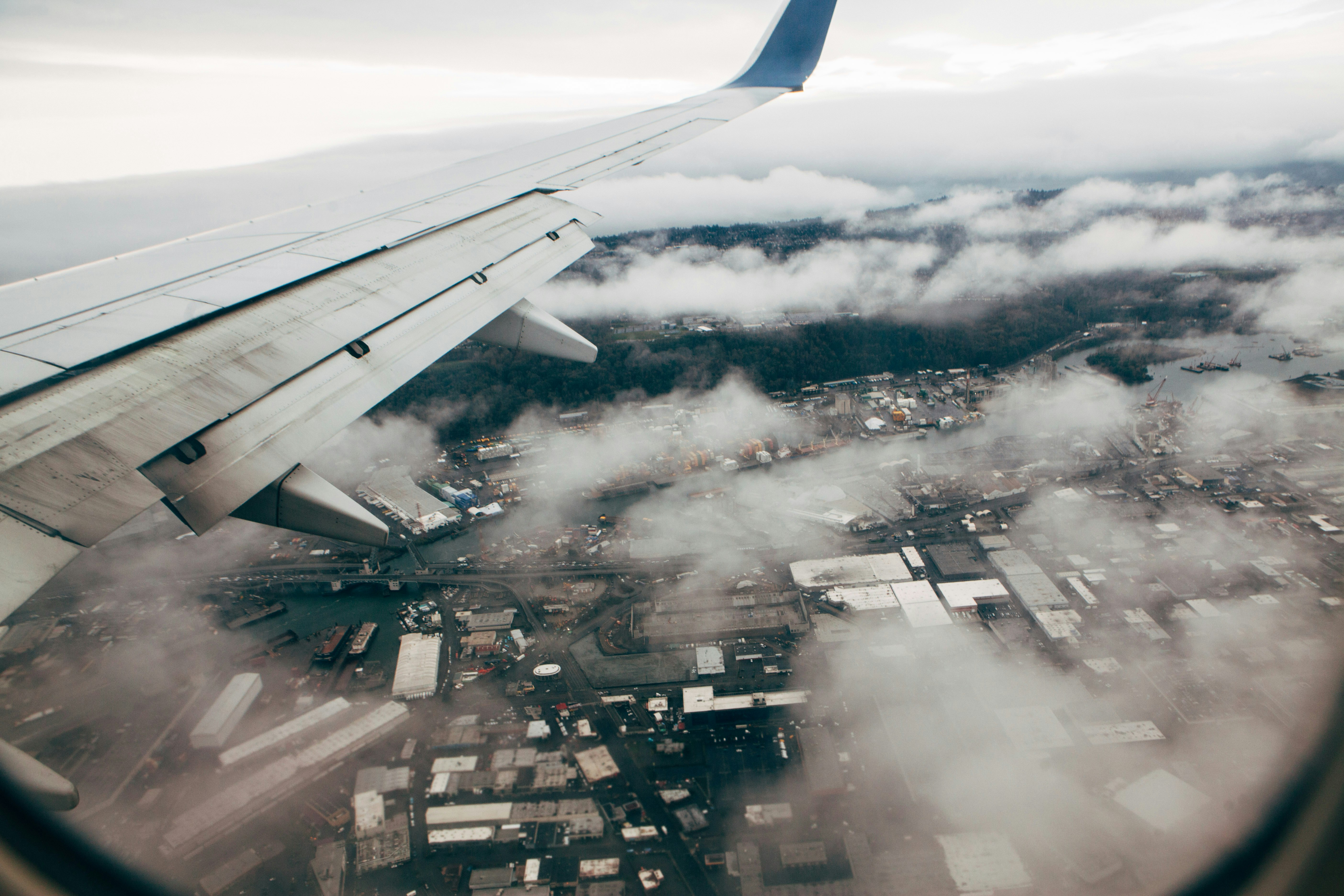 aerial view on a plane